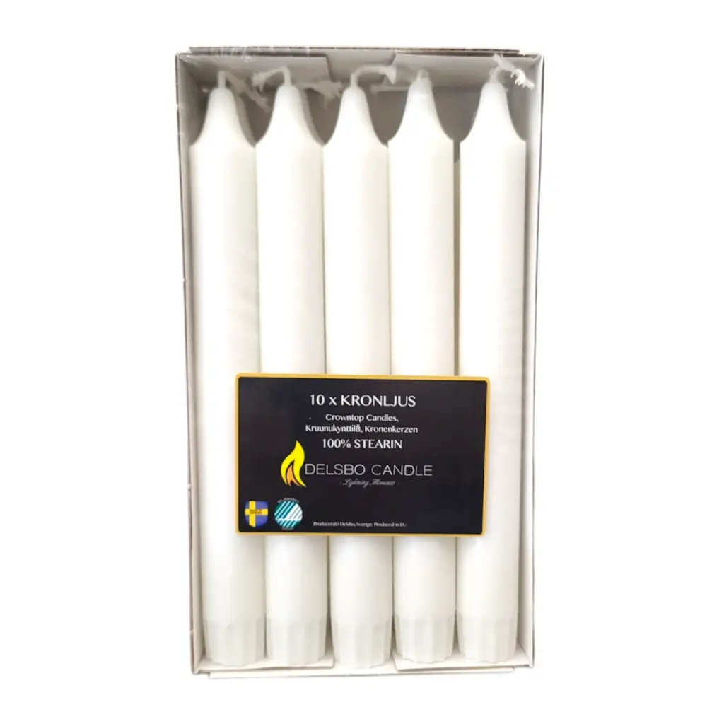 KRONLJUS VIT 20CM 10PCS