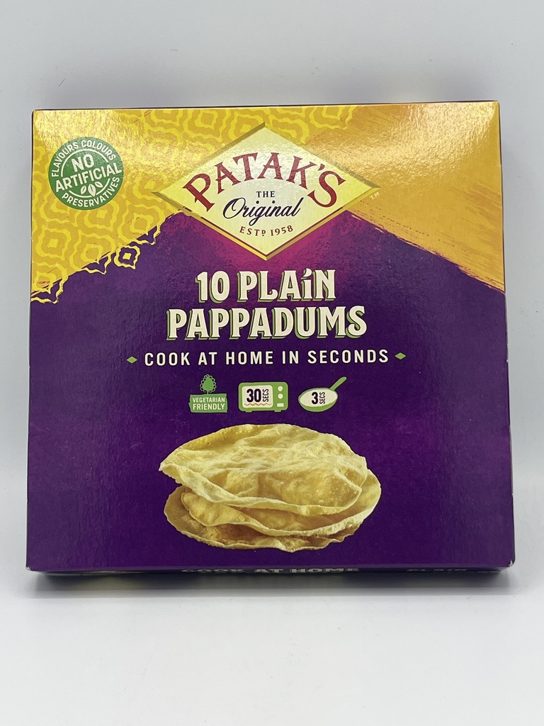 PATAKS PLAIN PAPPADUMS 100G