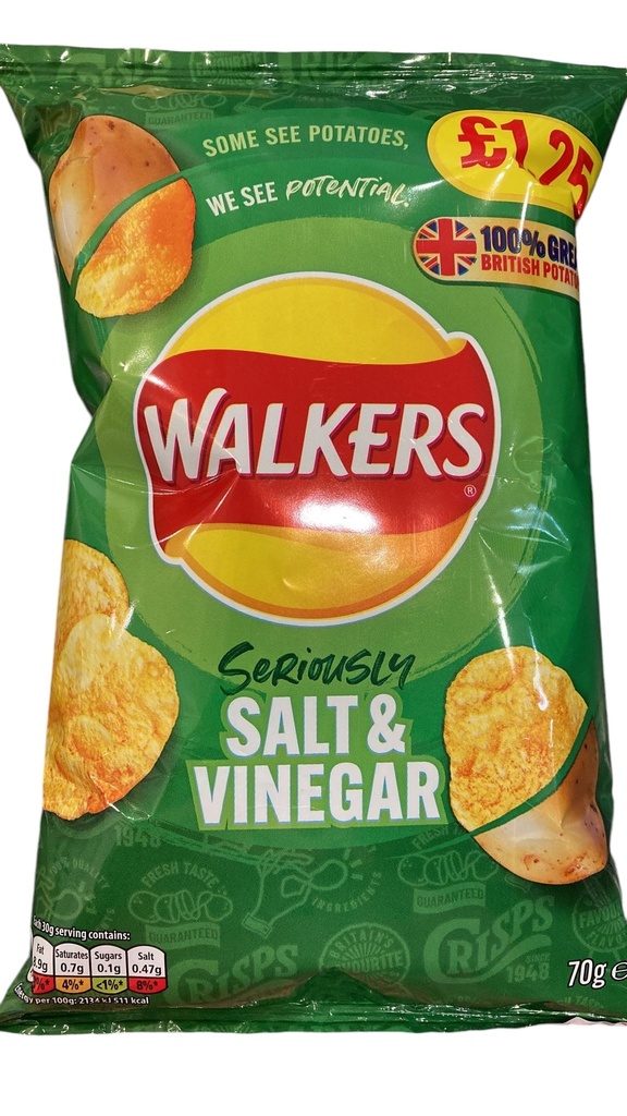 WALKERS SALT VINEGAR 70G