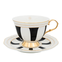 HILKE CUP W SAUCER - STRISCE NERO