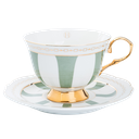 HILKE CUP W SAUCER - STRISCE SALVIA