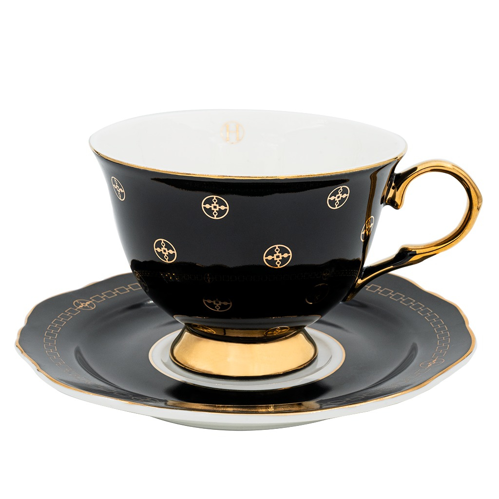 HILKE CUP W SAUCER - ANIMA GEMELLA NERO