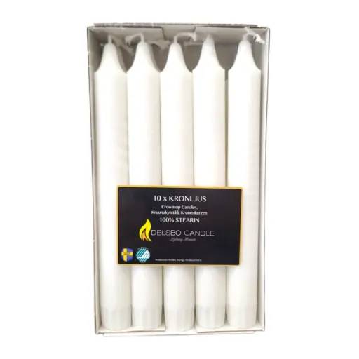 KRONLJUS VIT 20CM 10PCS