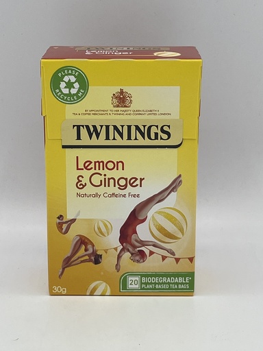 TWININGS LEMON GINGER 20S