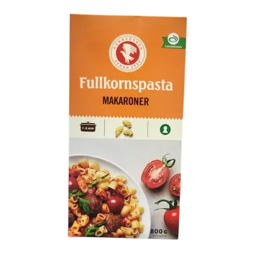 KUNGS FULLKORNSPASTA MAKARONER 800G