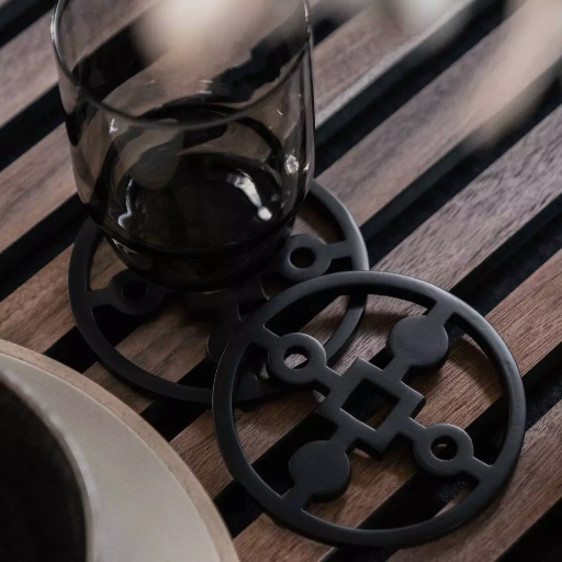 HILKE Anima Gemella  COASTER BLACK 4PC